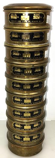 Used Newark Brass Sieve Kit - 3" Diam (Set of 9)