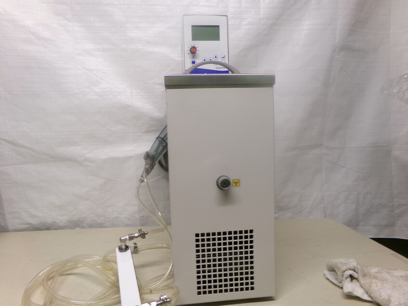 A white Thermo Scientific water bath.