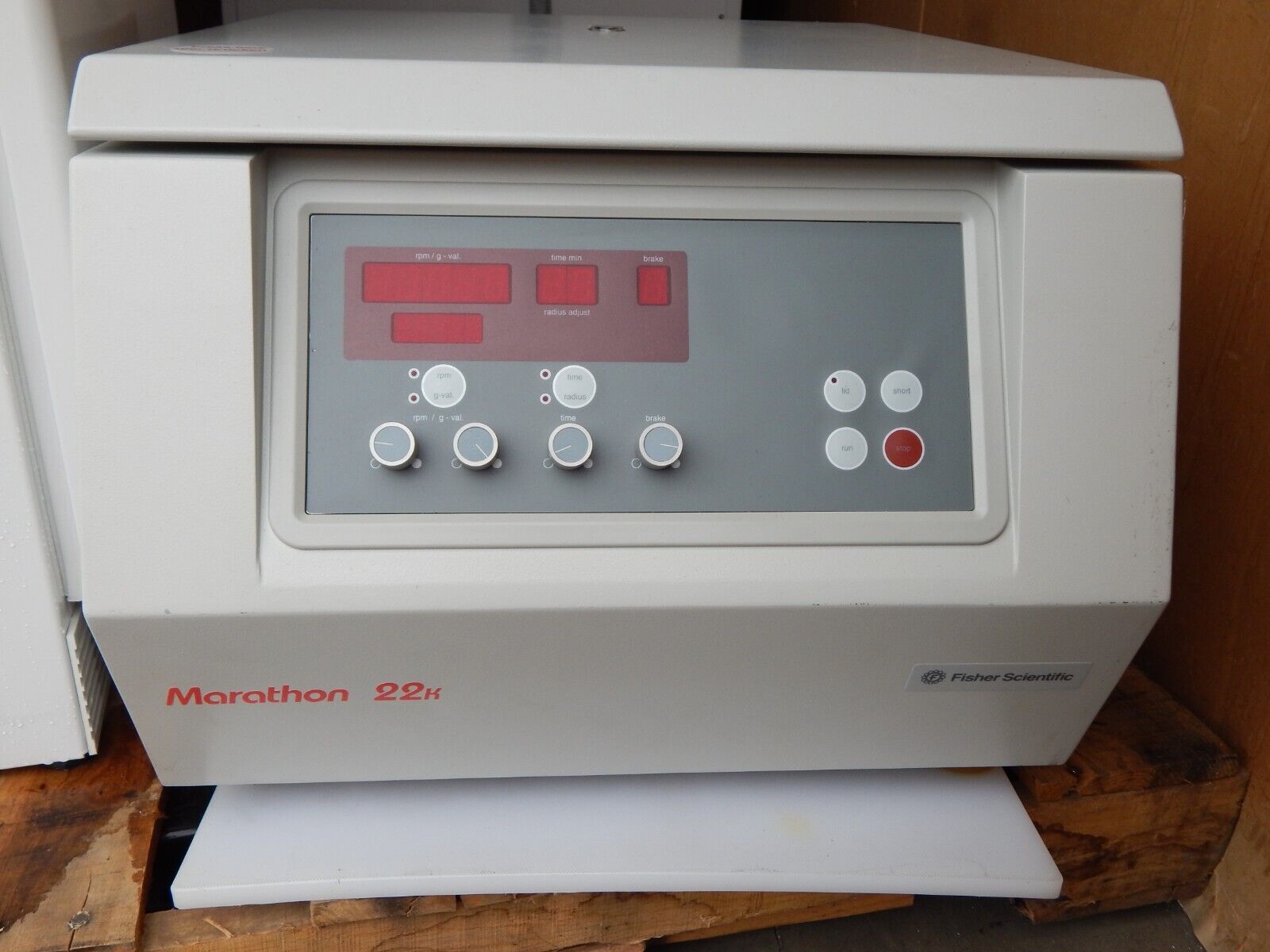 Control panel of a Marathon 22K centrifuge.