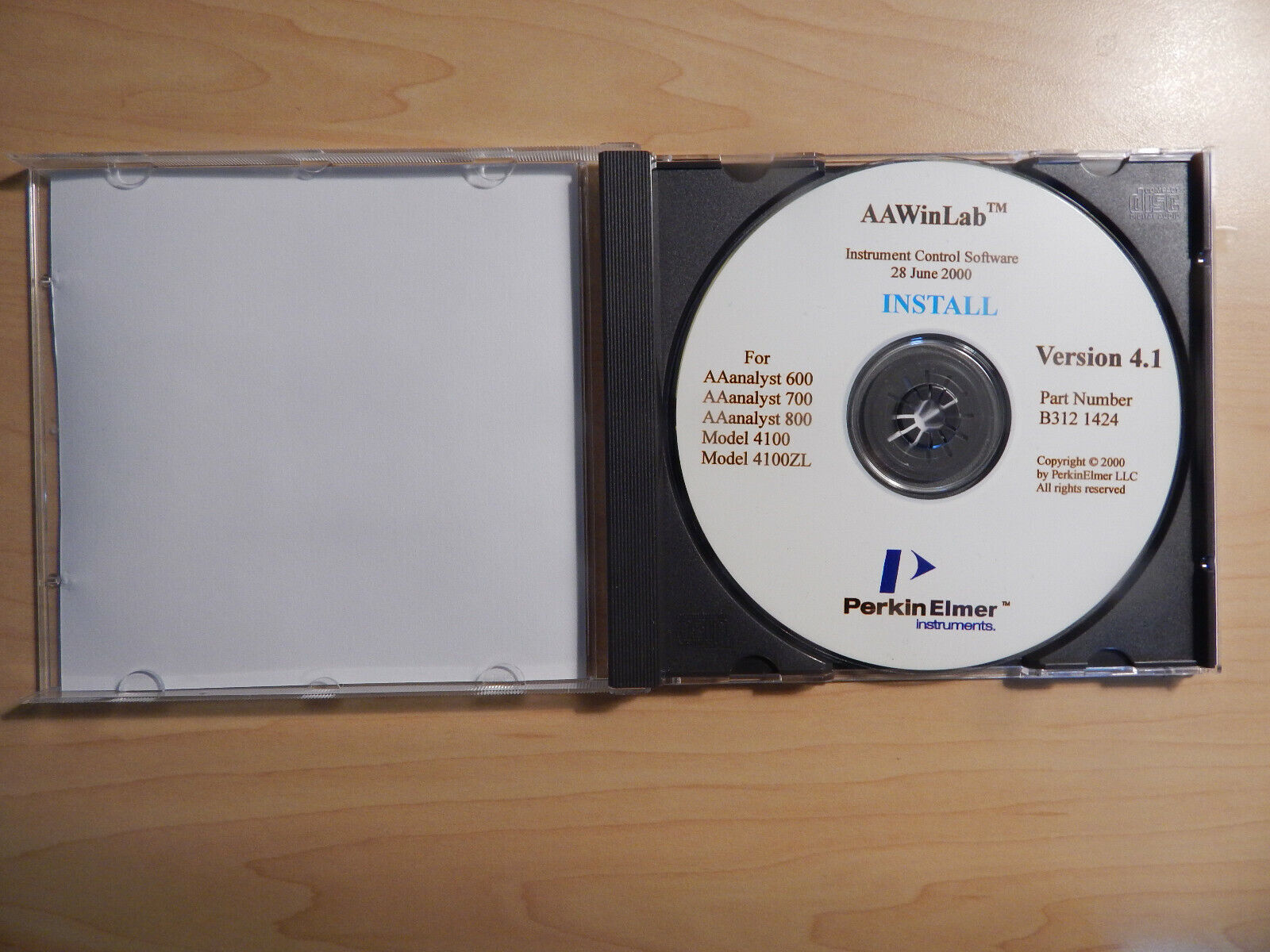 A CD with a label that reads: AAWinLab Installation CD.